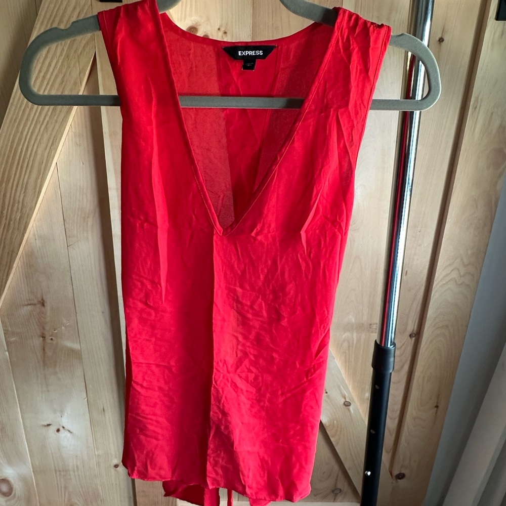 Express Red Sleeveless Blouse